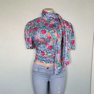 Vintage 70s Rhapsody Floral Top